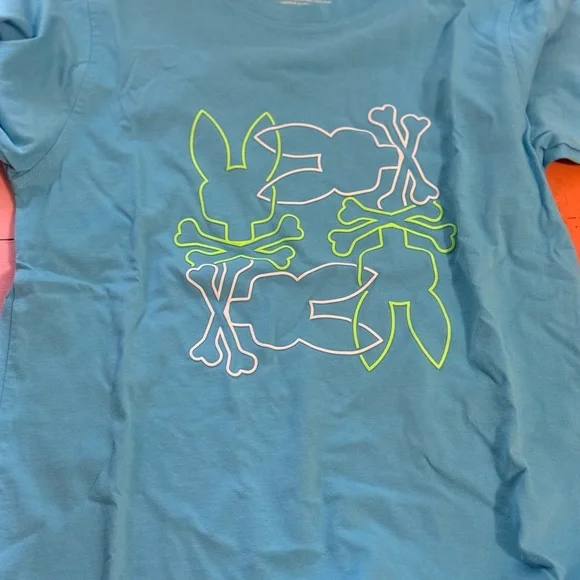 4 Psycho Bunny Kids Shirts Lot of 4! Green/Black/Red/Teal - Picture 4 of 13